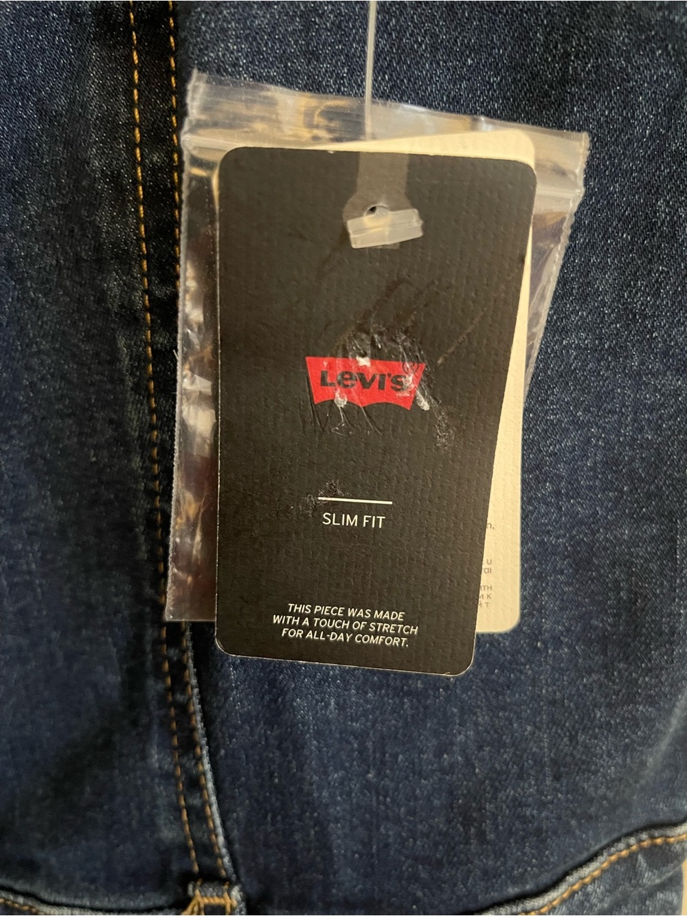 NWT Levi’s XL Slim Fit Denim Button-Front Strap Dress - Dark Blue - Picture 4 of 5